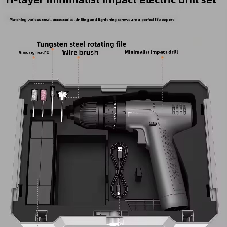 Multifunctional Electric Drill Tool Kit Set, Household Electrician Hardware Maintenance Complete Power Tools Set