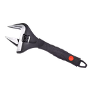 Black Extra Wide Opening Tapered Jaws Adjustable Wrench with Shorter Handle for Maximum Access Monkey Wrench
