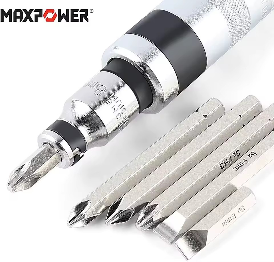 MAXPOWER 8PCS 1/2 Inch Drive Industrial Grade Manual Reversible Hand Impact Screwdriver Set
