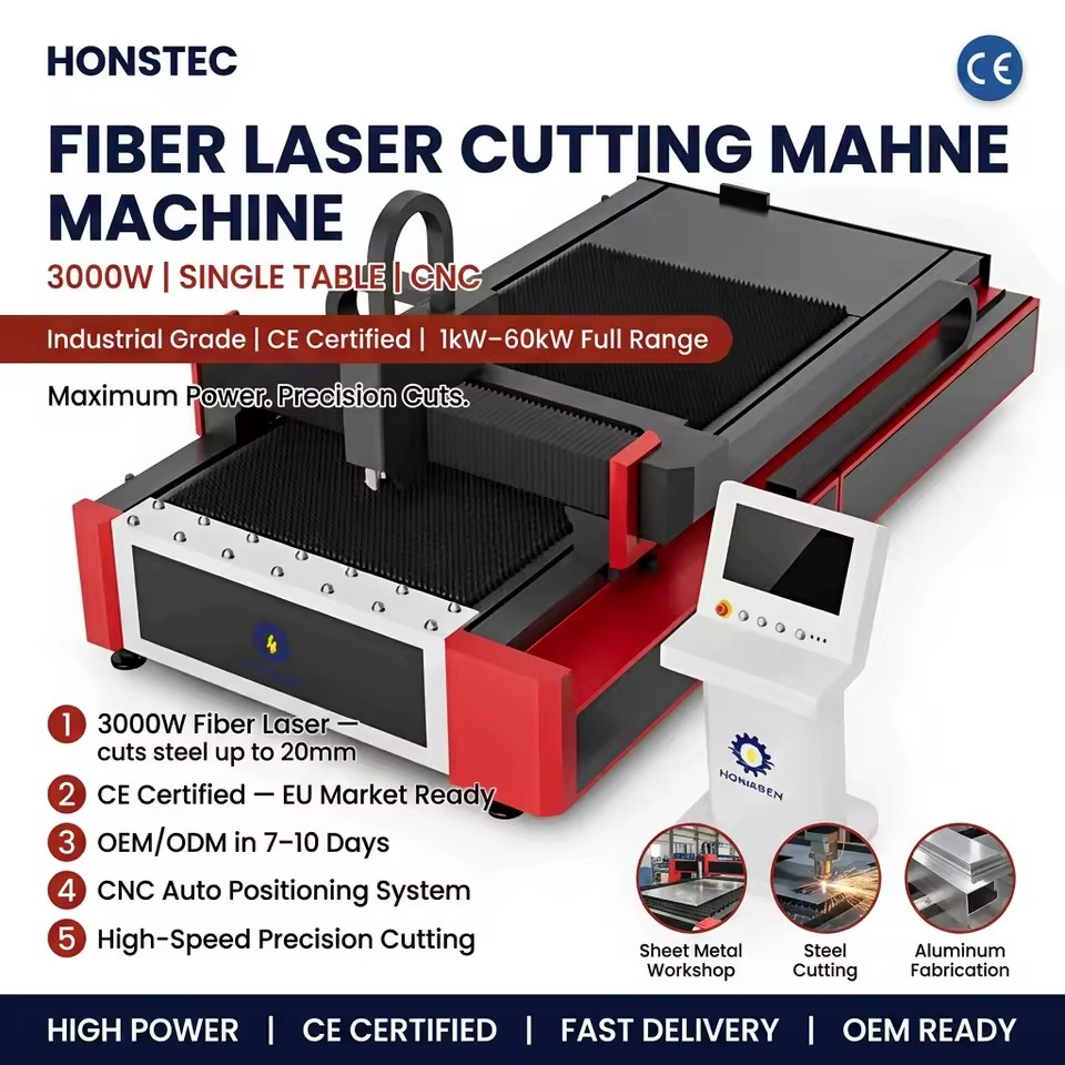 3015 CNC 4-axis HIWIN Fiber Laser Cutting Machine 3000W Water Cooling Automatic New Metal Processing