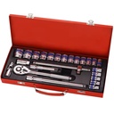 24PCS Universal 1/2" 72T Socket Wrench Set Socket Set Auto Car Motorcycle Diagnostic Tool
