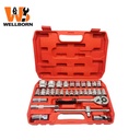 32Pcs 1/2" Drive Socket Wrench Set- Ratchet Wrench Set with Extension Bar, Universal Joint & Sliding Bar, CR-V Steel Tool Kit