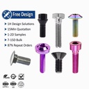 High Temperature Plain Bolt M3 M6x16 M7x24 X32 14x1.5 12mm 1/4 Inch Shallow Dirt Bike Linkage Allen Countersunk Titanium Bolts