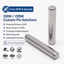 OEM GB119.1 Stainless Steel Cylindrical Pin Shaft Solid 304 Rods Flat End Cylindrical Needle Roller Dowel Pin
