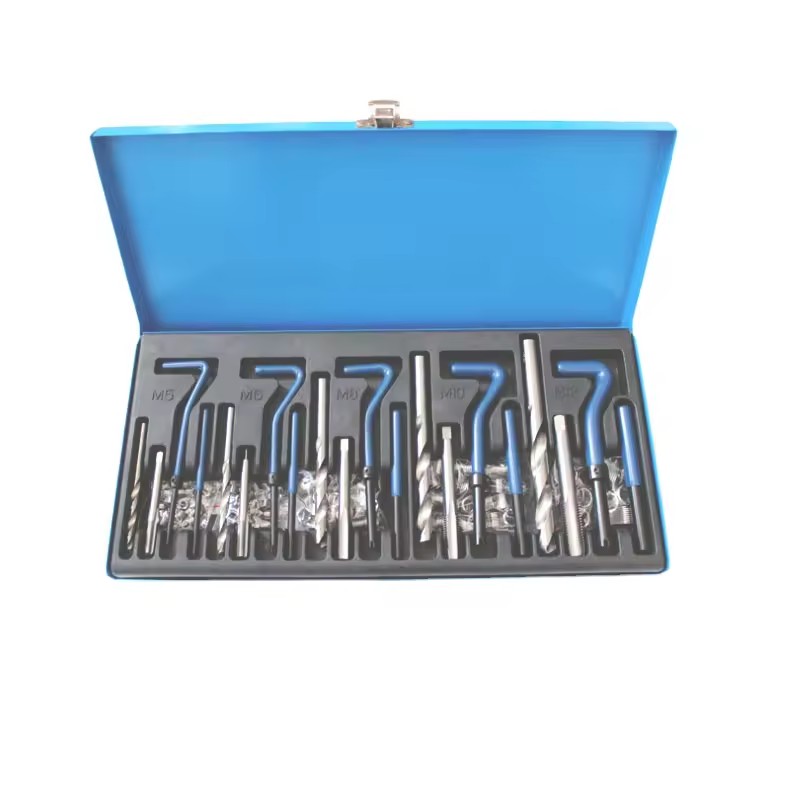 Stainless Steel Fasteners Set 131 Thread Repair Tools with Self-Tapping Screw Cone Drill Hand Sleeve Zinc Material Thread Insert