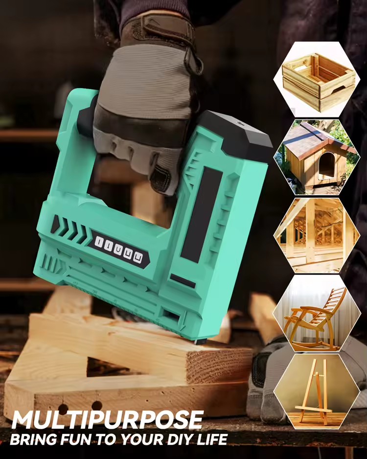 5-In-1 Woodworking Electric Staple Gun Professional Power Hand Tool Cordless Staple Gun