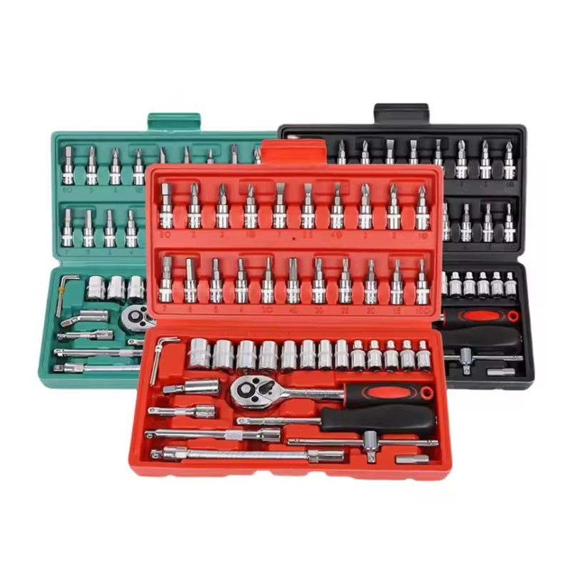 Car Mechanics Auto Repair Herramientas Kit Spanner 46 Pcs Tools Set Box Hand Tools Socket Wrench Set Tool Kit Socket Sets