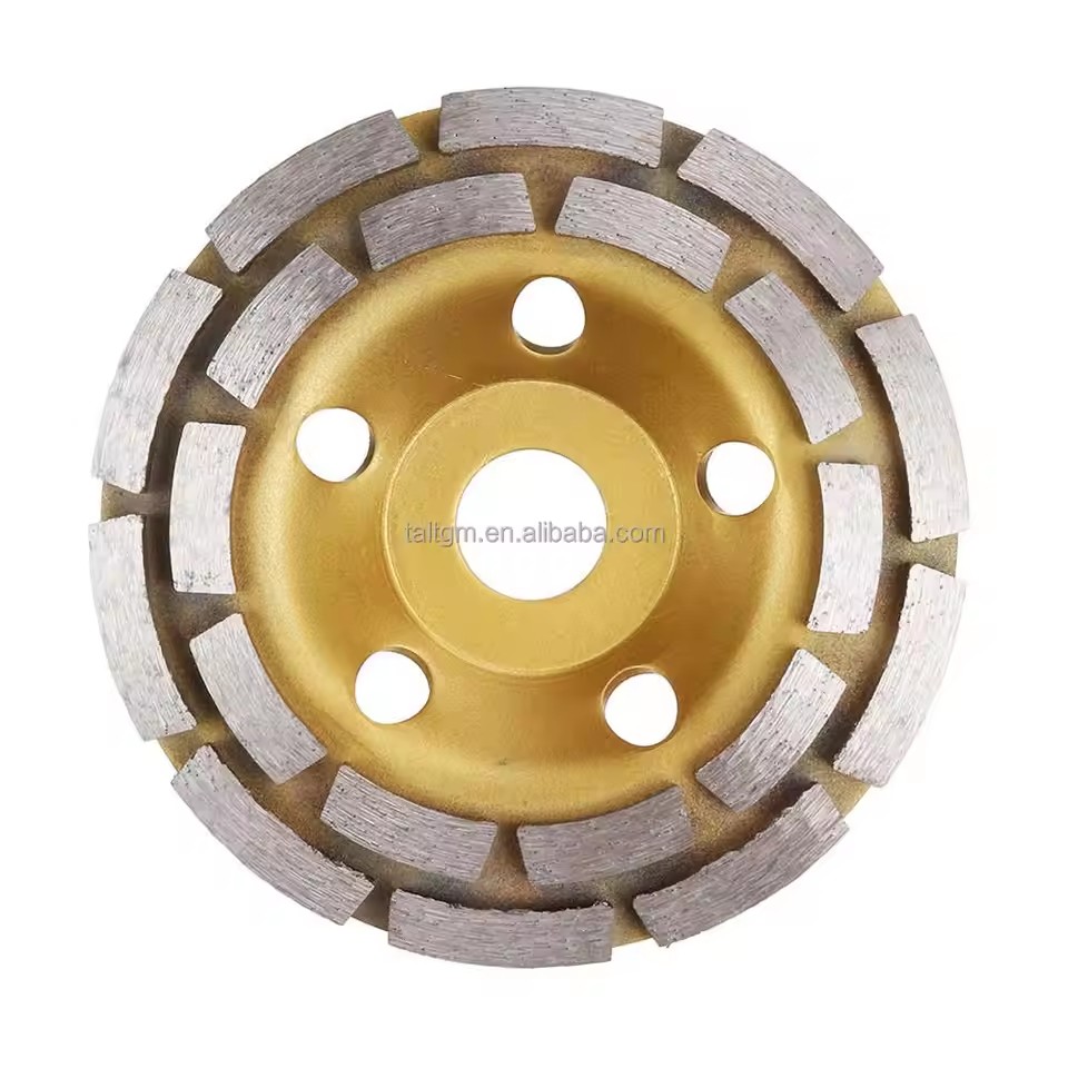 4inch Double Row Diamond Cup Surface Grinding Wheel Turbo Concrete Grinding Wheel Disc for Angle Grinder on Stone Concrete