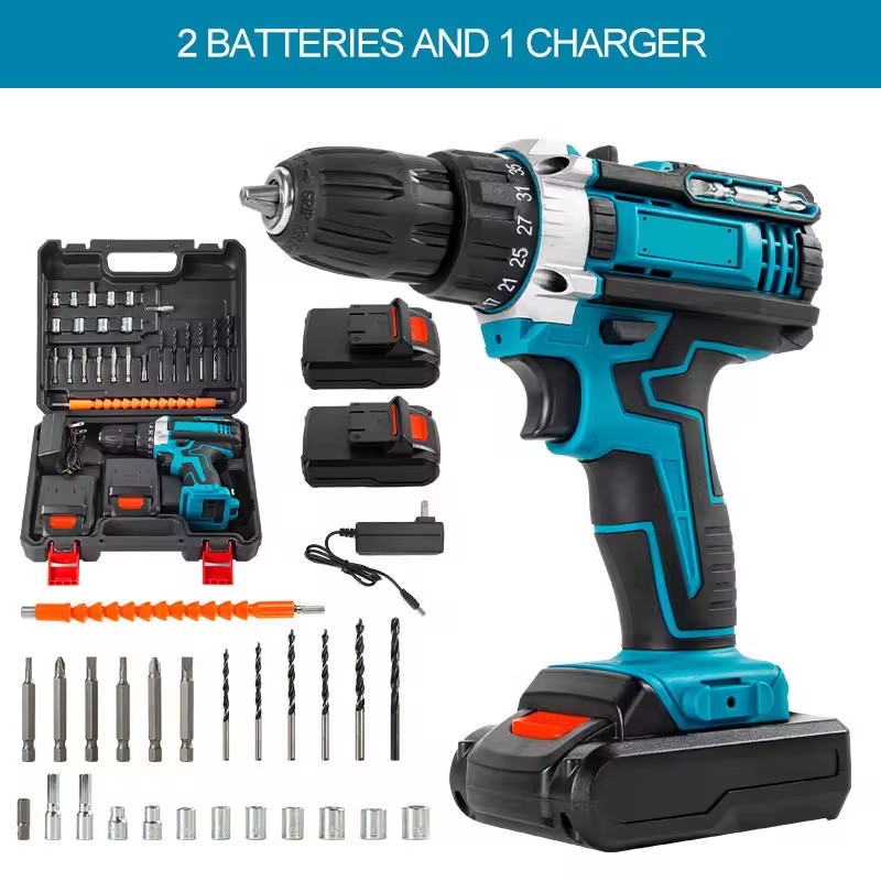 Power Tools Kit Set Taladrosd Borehole Drilling Machines Electric Drills Cordless Screwdriver Impact Sets Hard