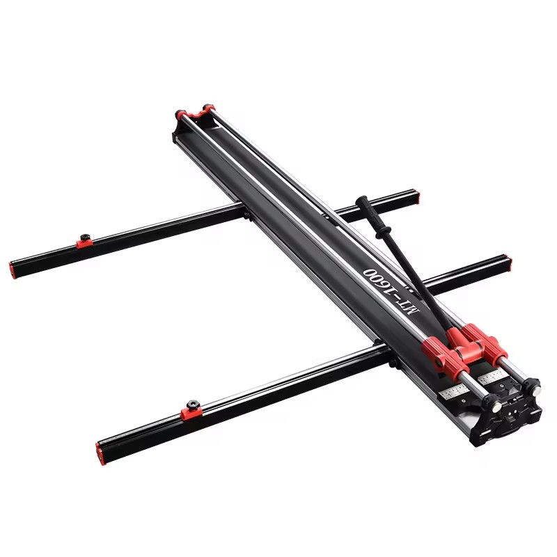 Double Rail Tile Cutter 1600-1800mm Manual Large Format Tile Cutting Tool 25mm Solid Rail Laser Guide for Construction Use