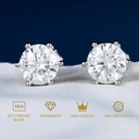 3-Day Delivered Stock 925 Sterling Silver VVS Moissanite Diamond 14K Gold Plated Women 1ct 2ct Mossanite Stud Earrings Men