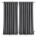 Royal Crown Premium Fire Retardant Polyester Hotel Curtains Dark Gray Room Window Drapes