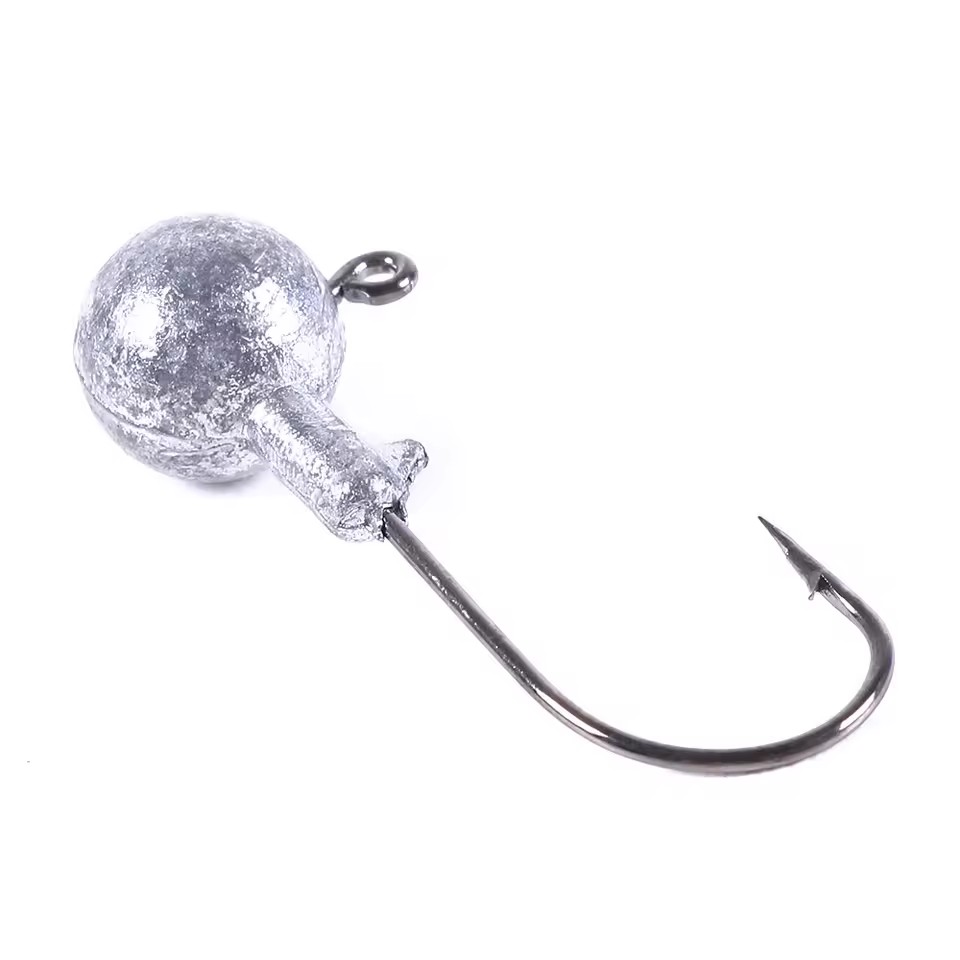 Wholesale JI004 7g Unpainted Round Ball Lead Jig Head Fishing Hook