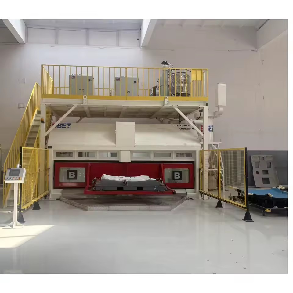 6-Axis Pure Waterjet Robotic Cutting System with Overhead Rotary Table for Automotive Interior Applications