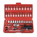 46pcs Socket Combination Tool Household Manual Wrench Set Auto Repair Hardware Toolbox
