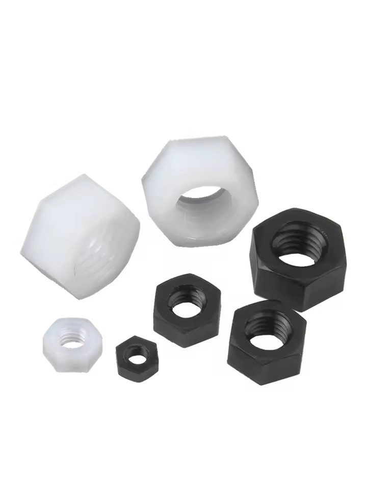 M2-M25 DIN934 Plastic Nylon Hex Nuts Grade 4.8 Corrosion Resistant Light Fastener for Furniture & Electronics
