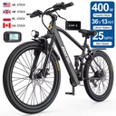 Aairsk US/ Stock Dual Suspension 36V 400W MTB Electric Bike Adults 21 Speed Long Range Mountain Bike Commuting Adventure