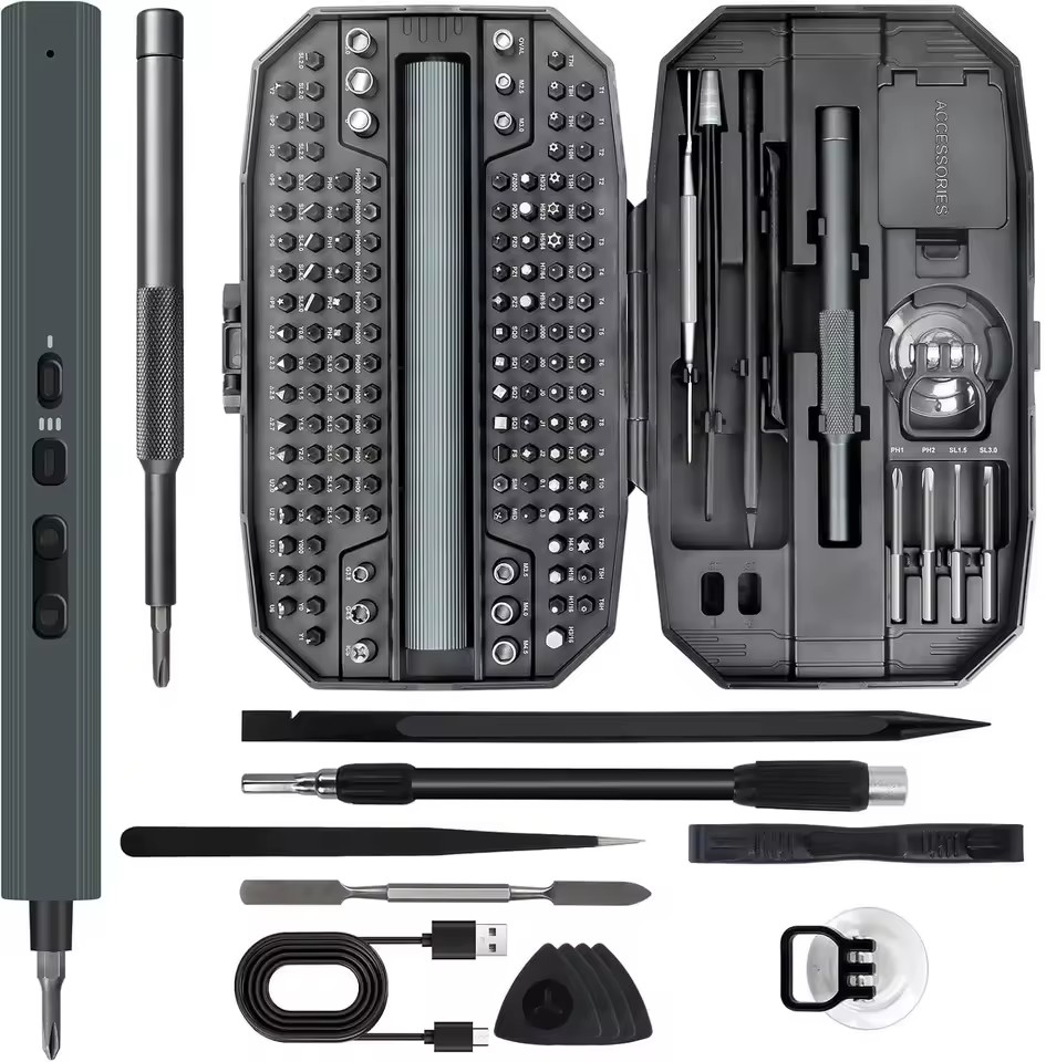 153-in-1 Precision Electric Screwdriver, Mini Cordless Rechargeable Repair Kit for IPhone, PC & Electronics