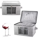 Foldable Rectangle Modern Wine Glass & Goblet Storage Box 15-Piece Organizer for Picnic