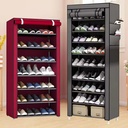 Modern Portable Multi-Layer Foldable Shoe Box Storage Organizer Dustproof Metal Shoe Cabinet with Self-Rack Feature