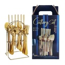 Stainless Steel Reusable Portable Sustainable 24-Piece Dinnerware Set for Wedding Parties Flatware Cutlery Spoon Fork Knife