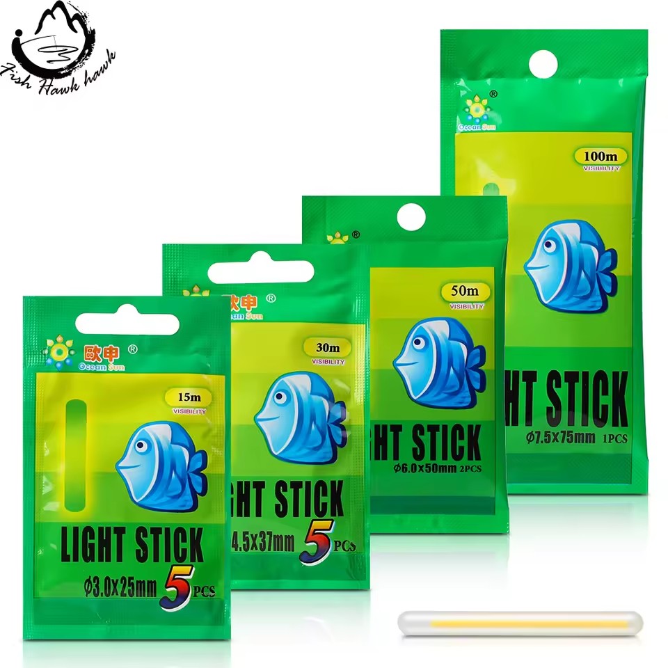 Fishing Float Fluorescent Light Stick Night Light Float Rod Lights Dark Glow Stick with Fishing Tackle