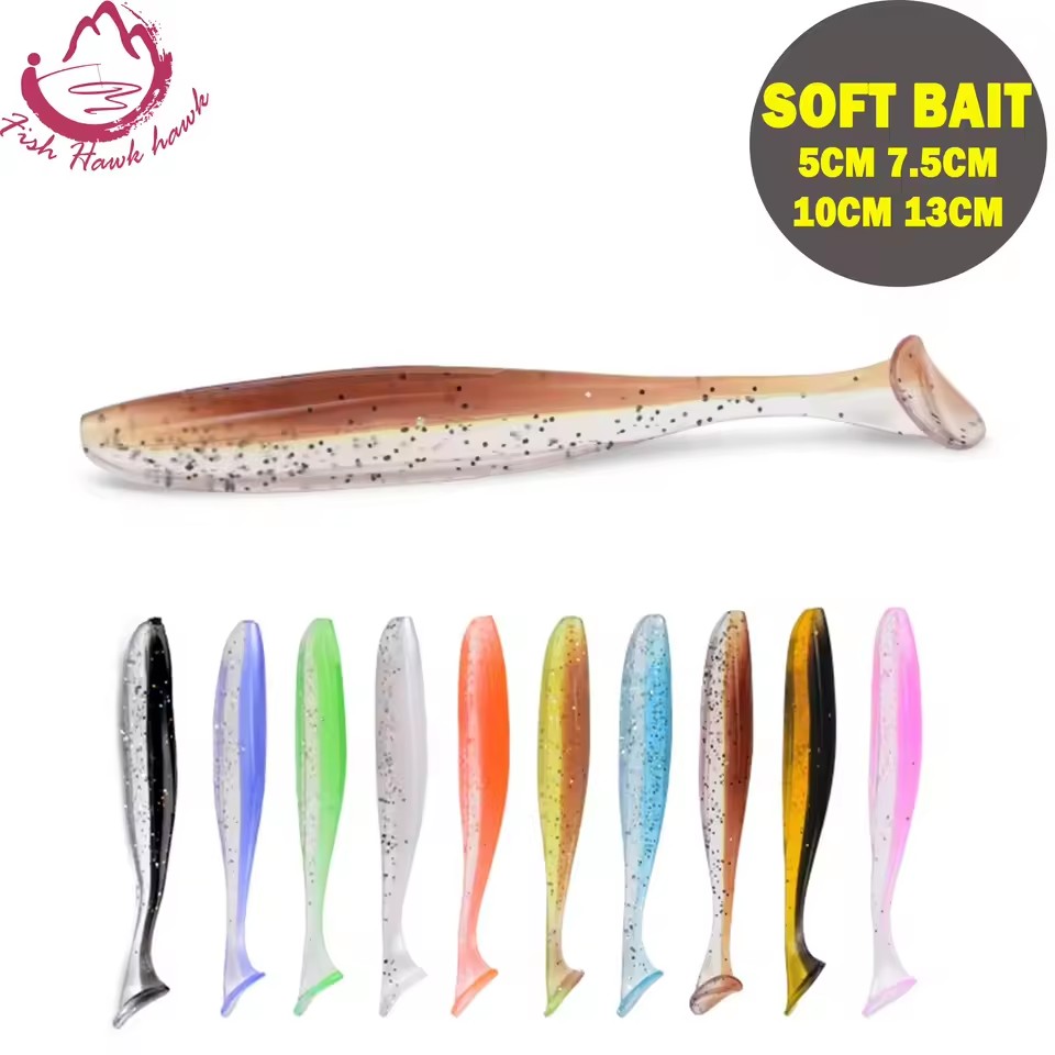 Soft Fishing Lures Set 50mm 75mm 10mm 13mm Sizes Realistic Swim Baits Bass Trout Walleye Freshwater Saltwater Fishing