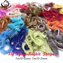 Wholesale 1m/0.5mm 1m/0.3mm Colorful Fly Tying Rabbit Strips for Fly Tying Material.