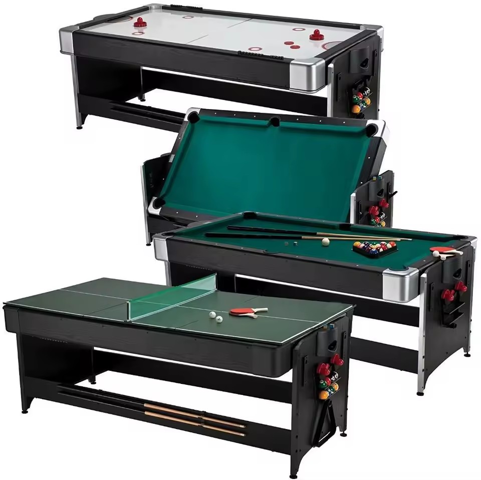 Wholesale 7ft Multi Games Table 4 in 1 Games Billiard Pool, air Hockey, Table Tennis and Dinning Table