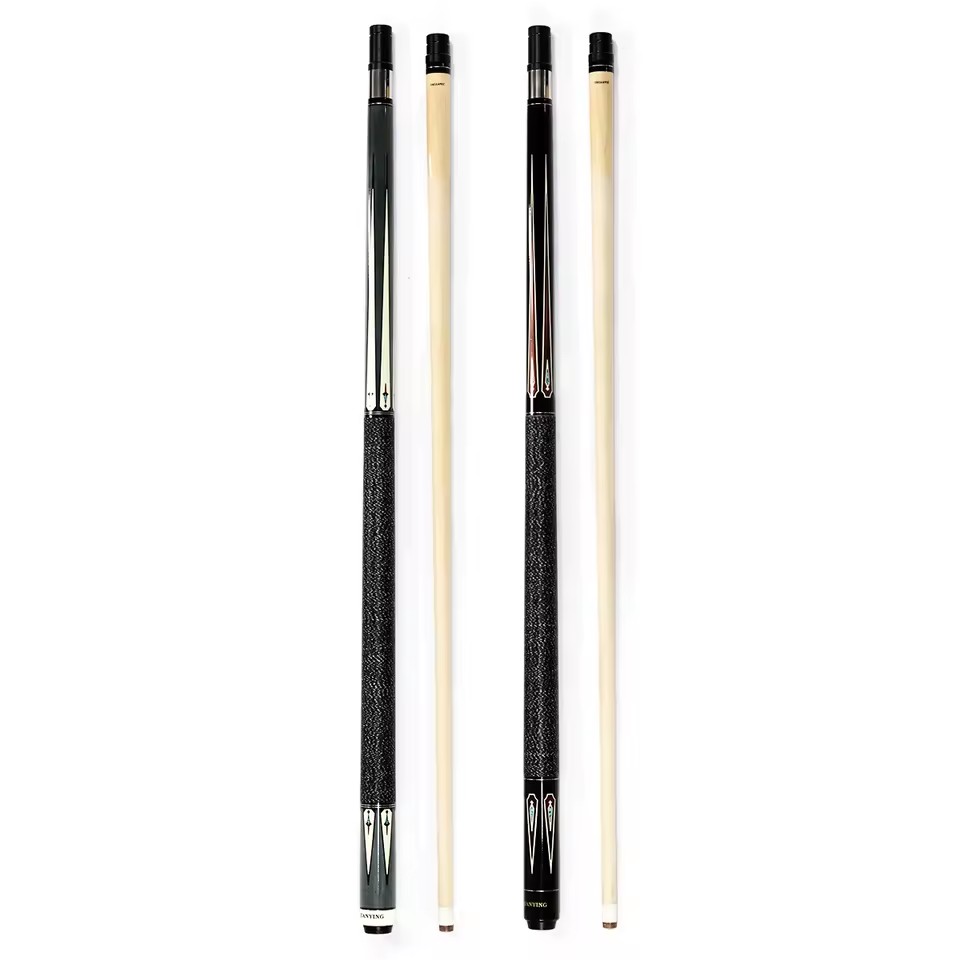 Wholesale Price Super Quality Billiard 2-pc Maple Wood Cue 58" Length Linen Thread Grip Jianying Pool Sticks with Joint Cover