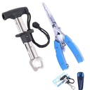 Portable Fishing Tools Set Fish Lip Gripper with T-Handle and Multi-functional Fishing Pliers Hook Remover Split Ring Cutter