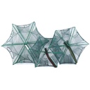 Folding Hand Throwing Net 40cm 50cm 60cm Large 6 Hole Cage Fishing Net