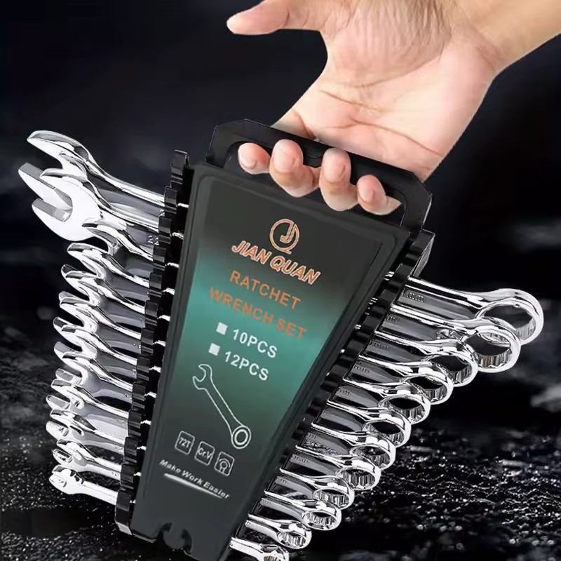 Chrome Finish Dual-Purpose Open-Ended Polish Steel Wrench Set Metric Hand Spanner Tools Customizable OEM CRV for Industrial DIY