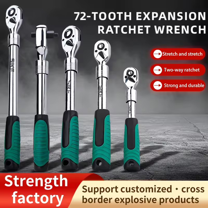 1/2-Inch Drive Extendable Telescopic Ratchet Wrench Quick Release Chrome Vanadium Steel Industrial Grade OEM Customizable 1-Year