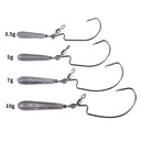 Wholesale JI132 3.5g 5g 7g 10g 5pcs/bag Jig Head Crank Fishing Hooks with Lead Pendant Weights