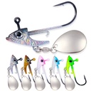 Wholesale JI025/JI026/JI027 7g 10g 15g 5pcs/bag Metal Jig Head Fishing Hooks with Spinner Blade