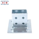 Unistrut Heavy Duty Electro Galvanized Steel Triangle Bracket Post Base Channel Plate for 1-5/8'' Double Channel 5mm Thickness