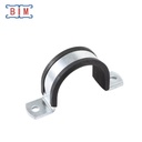 Grey Powder Coated U-shaped OEM P Clamp Rubber Band Hose Clamp
