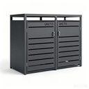YW Hardware Manufacturer Custom Logo Double Freestanding Outdoor Metal Storage Shed for Garbage Bin