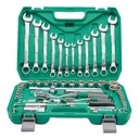 61-Piece Dual-Purpose Auto Repair Chrome Vanadium Steel Cordless Socket Ratchet Wrench Tool Set with Hard Case