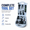 36pcs Universal Manual Tool Set in Plastic Storage Case Durable Hardware Toolkit for Household Repairs and DIY Maintenance