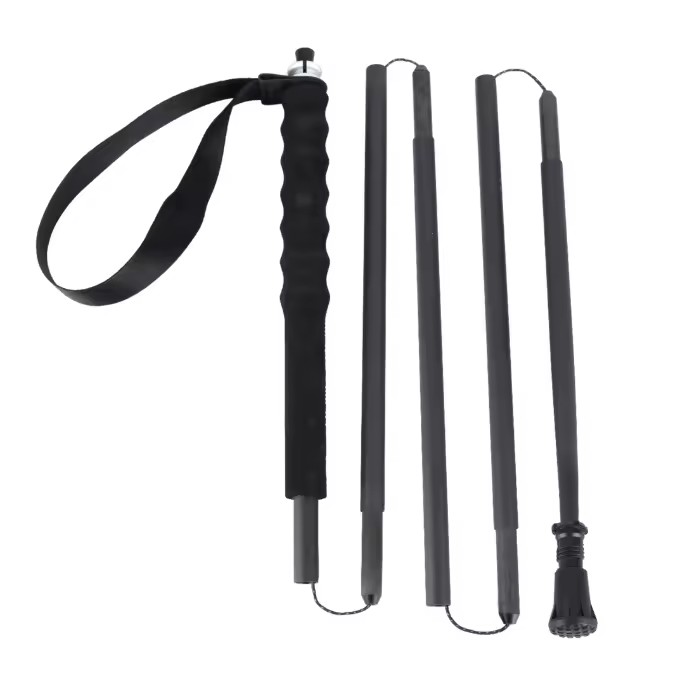 Self Defense Vintage 3-section Telescoping Foldable Carbon Nordic Walking Tungsten Steel Hiking Quick Lock 2.0 Adjustable Length