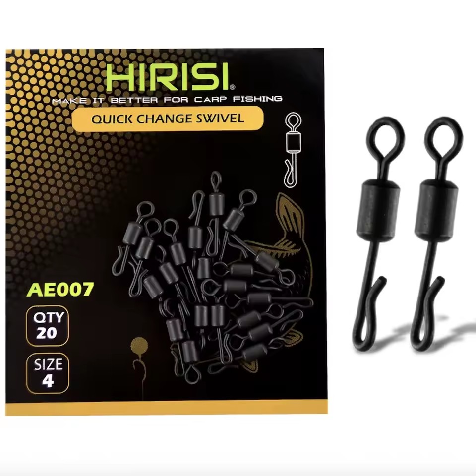 Hirisi Carp Fishing Swivels Quick Change Stainless Steel for Carp Fishing Rig Carp Fishing Accessories 4# 5# 7#