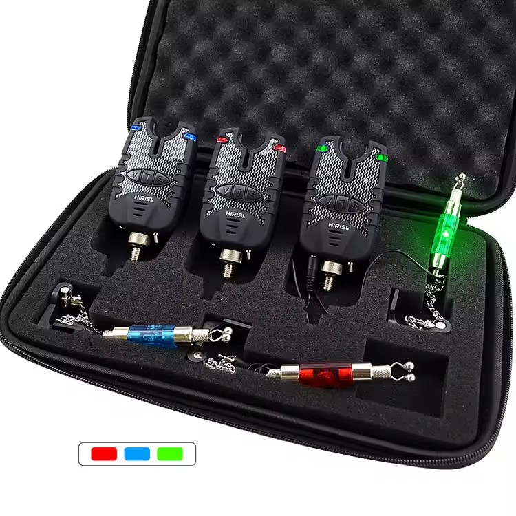Hirisi Carp Fishing Bite Alarm and Swinger Set Blue LED Fishing Swingers Fishing Alarma Waterproof