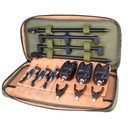 Carp Fishing Bite Alarm Set Buzz Bars Swingers Fishing Rod Rest Head Set with Portable Tackle Bag