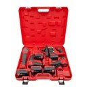 Brushless Cordless Industrial Grade Power Wrench 4-Piece Lithium-Ion Drill Impact Wrench Hammer Grinder Combo with Battery