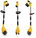 Portable Lightweight Handheld Tiller Cultivator Soil Loosener Telescopic Small Electric Rotary Hoe Lithium Battery Agricultural