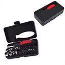 Factory Direct 25 in 1 Hardware Tools Set 25PC with Batch Head Sleeve Household Use Plastic Case Storage