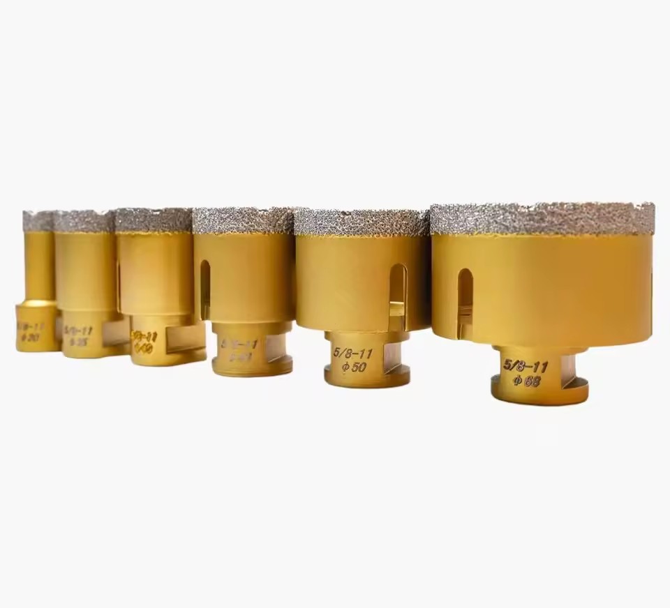 Diamond Hole Saw Drills Brazed Diamond Core Drill Bit with Threaded Shank for Tiles Ceramic Porcelain
