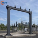 Heavy Plate Welded Substation Gantry Support Frame 3-Layer Coated ASTM A36 ISO 9001 BV AWS for Electrical Power Distribution